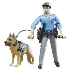 Bruder Bworld Policeman with Dog Assorted