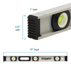 Channellock 24 in. Aluminum I-Beam Level 3 vial