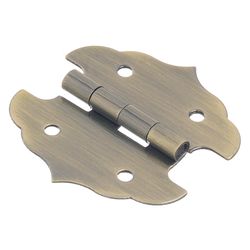 Ace 1-1/8 in. W X 1-1/8 in. L Antique Brass Brass Decorative Hinge 2 pk