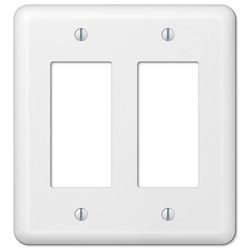 Amerelle Devon White 2 gang Stamped Steel Decorator Wall Plate 1 pk