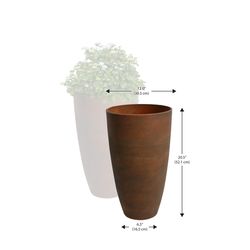 Algreen 20.5 in. H X 12 in. D Resin Planter Rust
