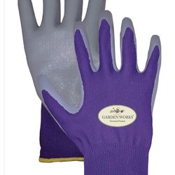 Garden Works L Nylon Purple Gardening Gloves