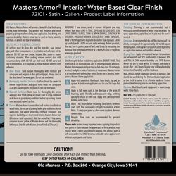 Old Masters Masters Armor Satin Clear Water-Based Floor Finish 1 gal