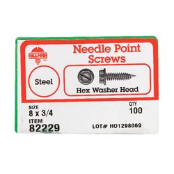 HILLMAN No. 8 Ga. X 3/4 in. L Slotted Hex Washer Head Sheet Metal Screws 1 pk