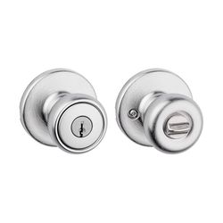 Kwikset Tylo Satin Chrome Entry Door Knob 1-3/4 in.