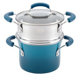 Rachael Ray Aluminum/Stainless Steel Steamer Insert 3 qt Blue