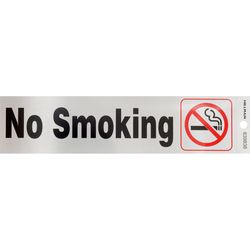 HILLMAN English Silver No Smoking Decal 2 in. H X 8 in. W