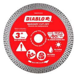 Diablo 3 in. D X 3/8 in. X 1.3 in. thick Diamond Masonry Cut-Off Disc 1 pk