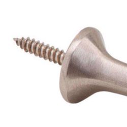 Ives 3-3/16 in. W X 7/8 in. L Aluminum Satin Nickel Brown Door Stop Mounts to wall 7/8 in.