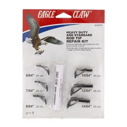Eagle Claw 7 PC ROD TIP REPAIR KIT HEAVY DUTY BLACK Fish Rod Kit