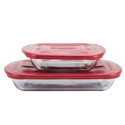 Anchor Hocking Essentials Bake Set Clear/Red