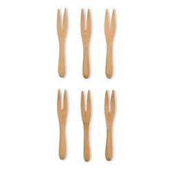 HIC Kitchen Brown Bamboo Mini Serving Forks