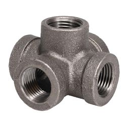 STZ Industries 1/2 in. FIP each X 1/2 in. D FIP 1/2 in. D Female Black Malleable Iron Cross