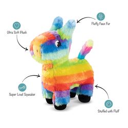 Pet Shop by Fringe Studio For Dog Multicolored Plush Pinata Party Dog Toy 1 pk