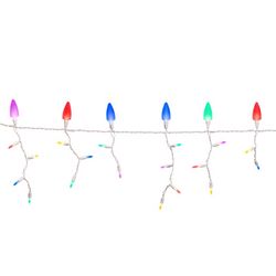 Celebrations Platinum LED C9 Multicolored 70 ct Icicle Christmas Lights 9 ft.