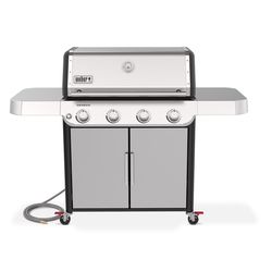 Weber Genesis S-415 NG Grill Bundle: Grill, Cover, Rotisserie, Crispening Basket, Pan