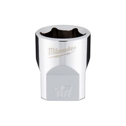 Milwaukee 17 mm S X 3/8 in. drive S Metric 6 Point Standard Socket 1 pc