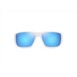 Maui Jim Keha Sunglasses Men's Matte White Frame Blue Hawaii Lens Polarized