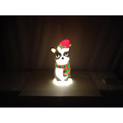Alpine French Bulldog w/Santa Hat 24 in. Blow Mold