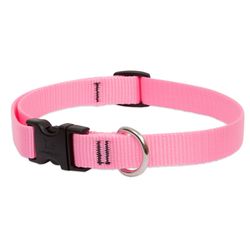 LupinePet Basic Solids Pink Pink Nylon Dog Adjustable Collar