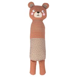 Pet Shop by Fringe Studio For Dog Gray/Orange Cotton Bear Dog Toy 1 pk
