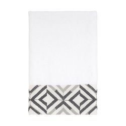 Avanti Linens Harlow White Polyester Concentric Diamonds Fingertip Towel 1 pc