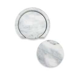 Fox Run White Marble Coaster with Case