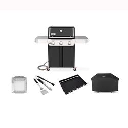 Weber Genesis E-315 NG Grill Bundle: Grill, Cover, Griddle, Basket, Tools