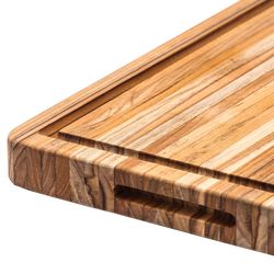 TeakHaus 16 in. L X 12 in. W X 2 in. Teak Wood Carving Board