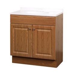 Zenna Home Single Oak Bathroom Vanity 30 in. W X 18 in. D X 35 in. H
