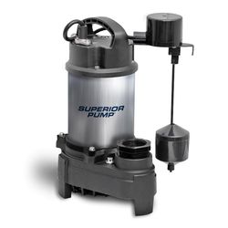 Superior Pump 1 HP 5160 gph Stainless Steel Vertical Float Switch AC Sump Pump 10 ft.