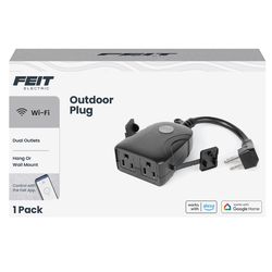 Feit Smart Home Commercial and Residential PVC Outdoor Smart-Enabled Dual Outlet Outdoor Plug 3R