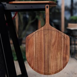 Gozney Acacia Placement Peel, Extra Large Acacia Wood Pizza Peel & Server 16 in. W