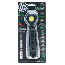 LitezAll 500 lm COB LED Rechargeable Tripod Work Light w/Tripod
