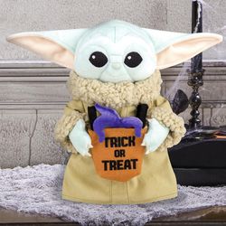 Gemmy 1 ct 11 in. Animated Plush Grogu with Tentacle Trick or Treat Bag Halloween Decor