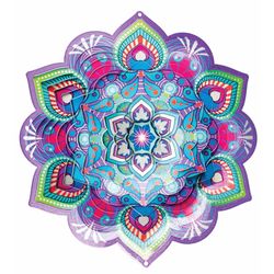 Spinfinity Designs Multi-color Stainless Steel 12 in. Mandala Lotus Large Outdoor Spinner