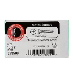 HILLMAN No. 10 Ga. X 2 in. L Phillips Flat Head Sheet Metal Screws 100 pk