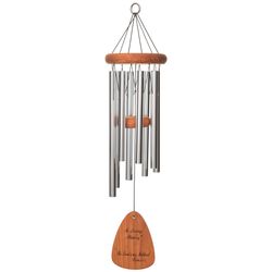 Wind River In Loving Memory Silver Aluminum/Wood 24 in. Wind Chime