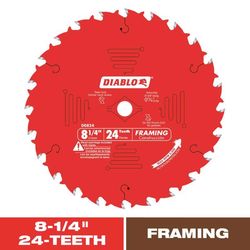 Diablo 8-1/4 in. D X 5/8 in. TiCo Hi-Density Carbide Framing Blade 24 teeth 1 pk
