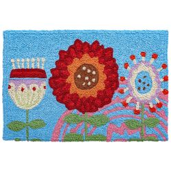 Jellybean 20 in. W X 30 in. L Multi-color Kaleidoscope Floral Polyester Accent Rug