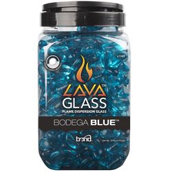 Bond Bodega Blue Gloss Glass Fire Pit Lava Glass