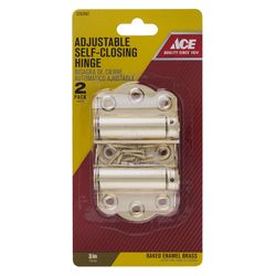 Ace 3 in. L Enamel Brass Screen/Storm Self Closing Hinge 2 pk