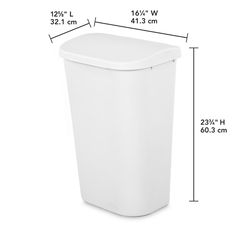 Sterilite 11.3 gal White Plastic D-Shape Wastebasket