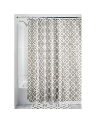 iDesign Beige Polyester Trellis Shower Curtain