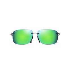 Maui Jim Hema Sunglasses Unisex Black Matte Frame Maui Green Lens Polarized