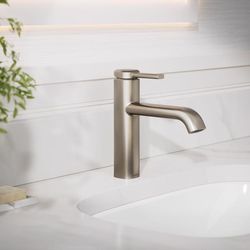 Sterling Agosti Vibrant Brushed Nickel Contemporary Single-Handle Bathroom Sink Faucet 4 in.