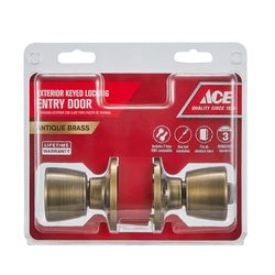 Ace Tulip Knob Antique Brass Entry Door Knob KW1 1-3/4 in.