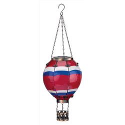 Regal Art & Gift 23.5 in. Solar Power Glass/Metal Hot Air Balloon Multicolored Lantern