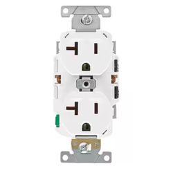 Leviton Lever Edge 20 amps 125 V White Outlet 1 pk