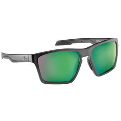 Flying Fisherman Sandbar Sunglasses Unisex Matte Crystal Gray Frame Amber Green Mirror Lens Polarize
